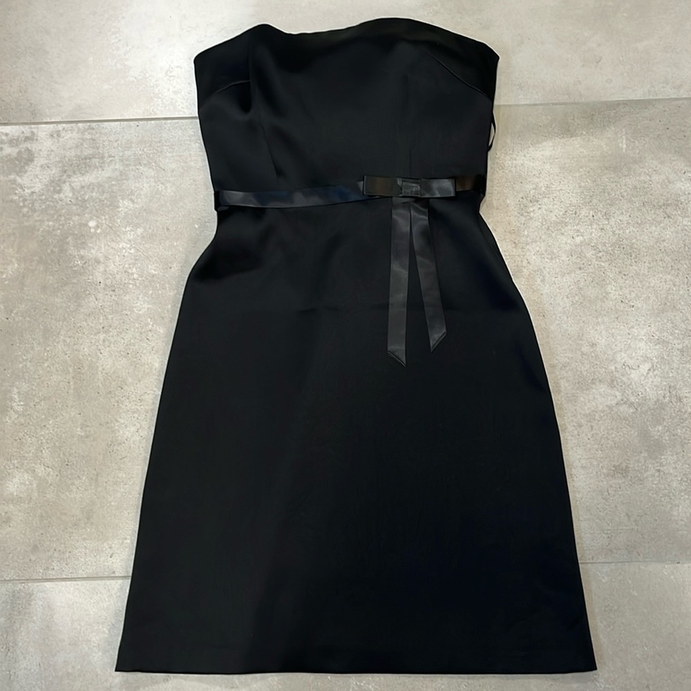 EUC Laundry Black Strapless Bow Dress